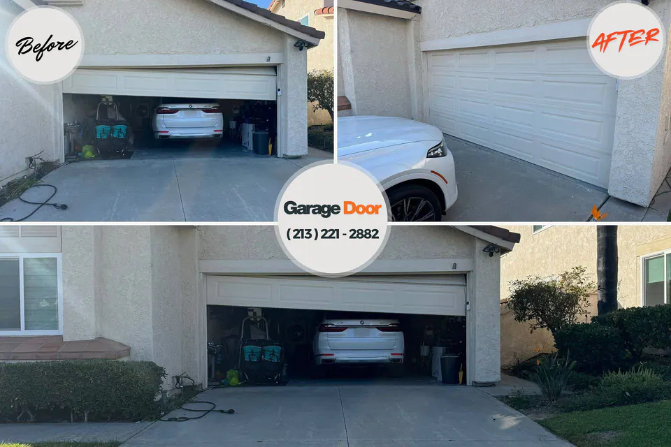 Before and after: garage door repair Crestview Hills, KY